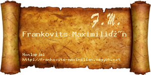 Frankovits Maximilián névjegykártya